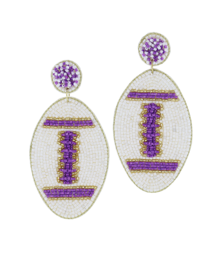 Jane Marie Beaded Post Footbal Dangle Earrings