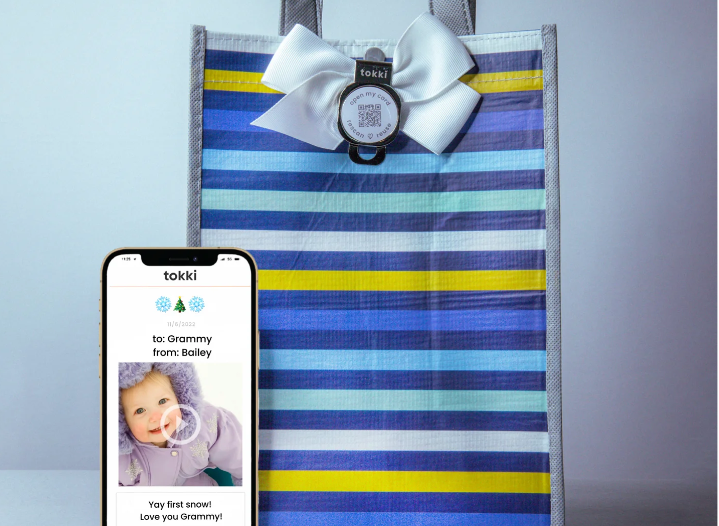 Tokki QR Code Personal Message Gift Bag Gleam-Medium