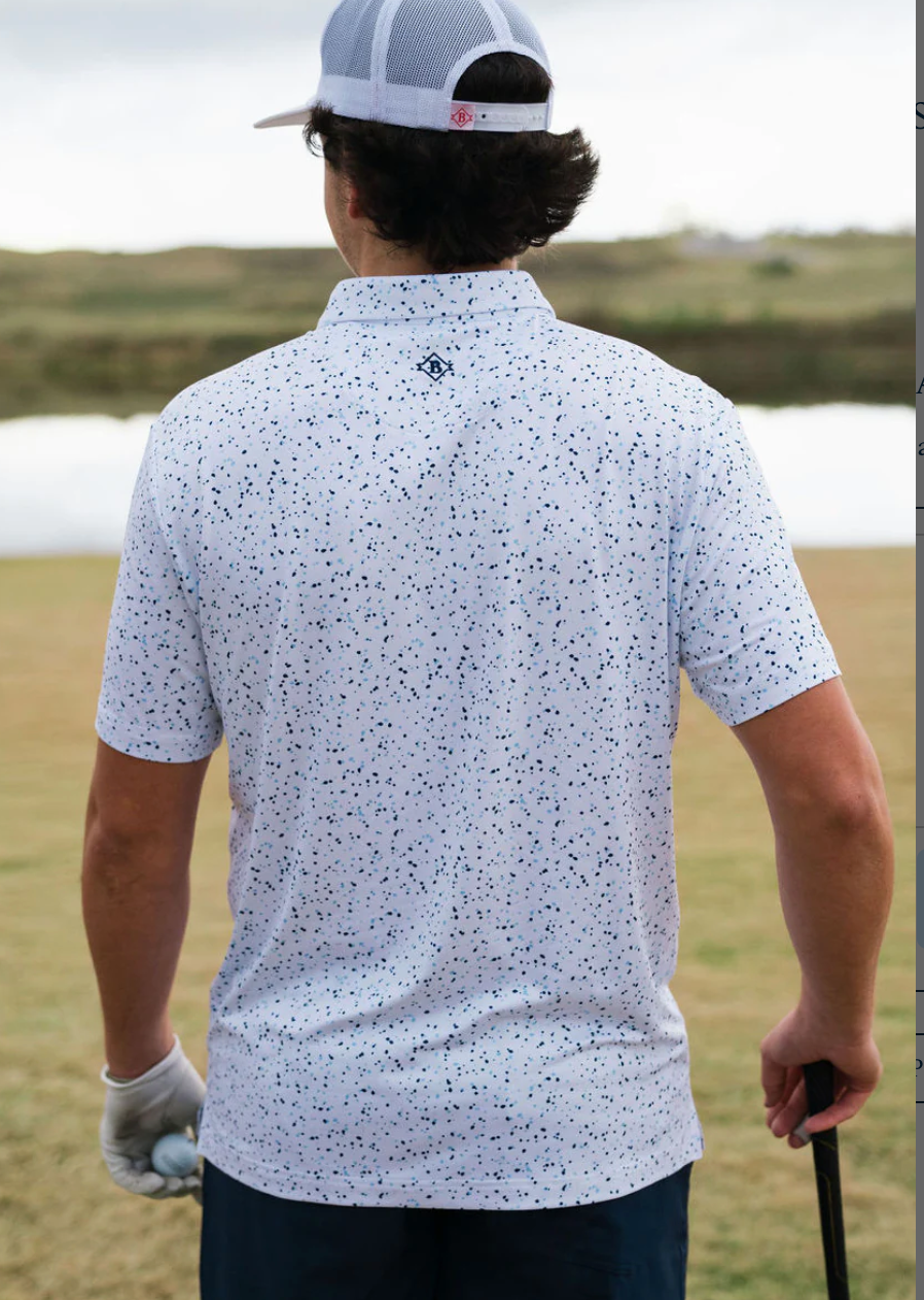 Burlebo White Speckled Performance Polo