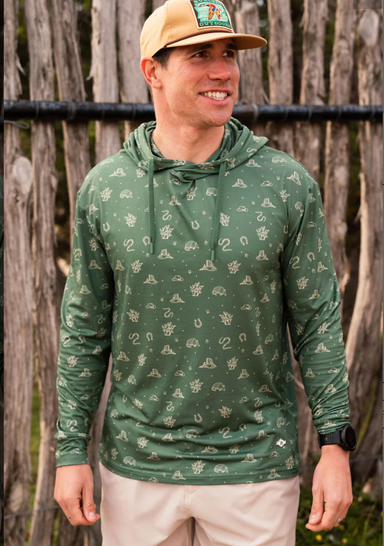 Burlebo Out West Performance Hoodie. UPF 50