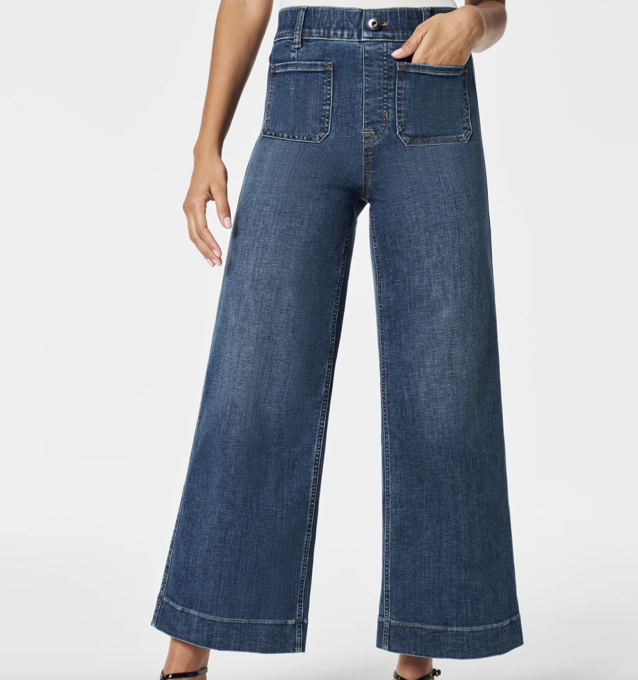 Spanx Cropped Wide Leg Jeans