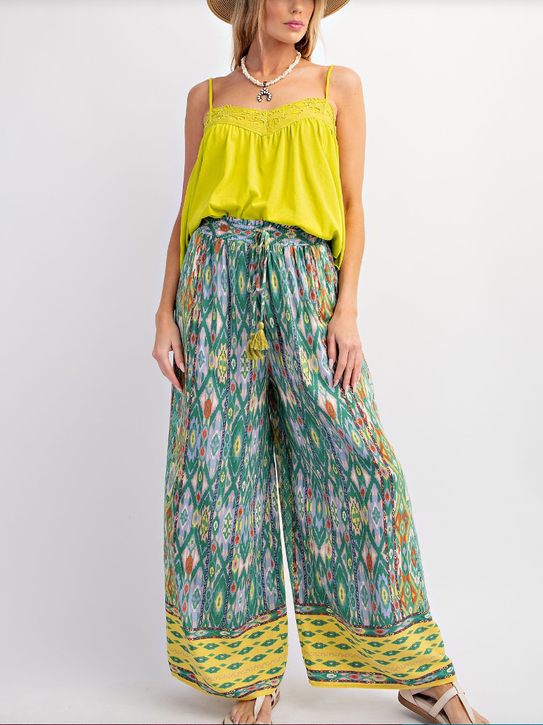 Ethnic Printed Wide Leg Pants