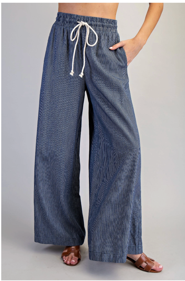 Striped High Waist Wide Leg Pants
