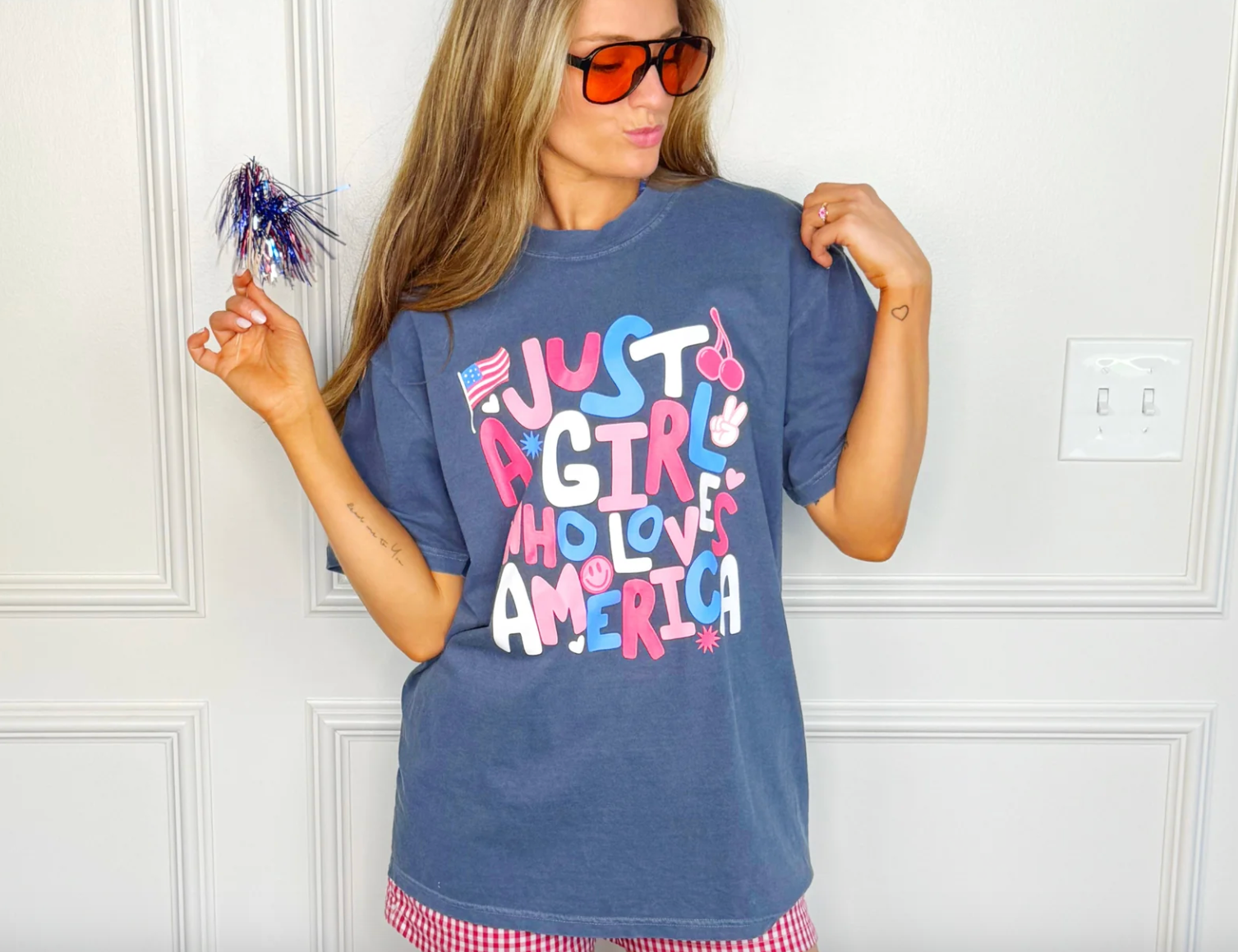Just A Girl Who Loves America Tee