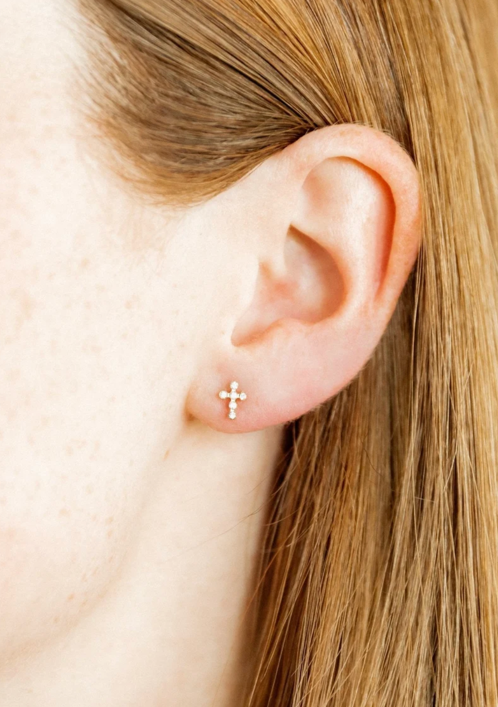 Linny Co Screwback Stud Clara Cross Earrings