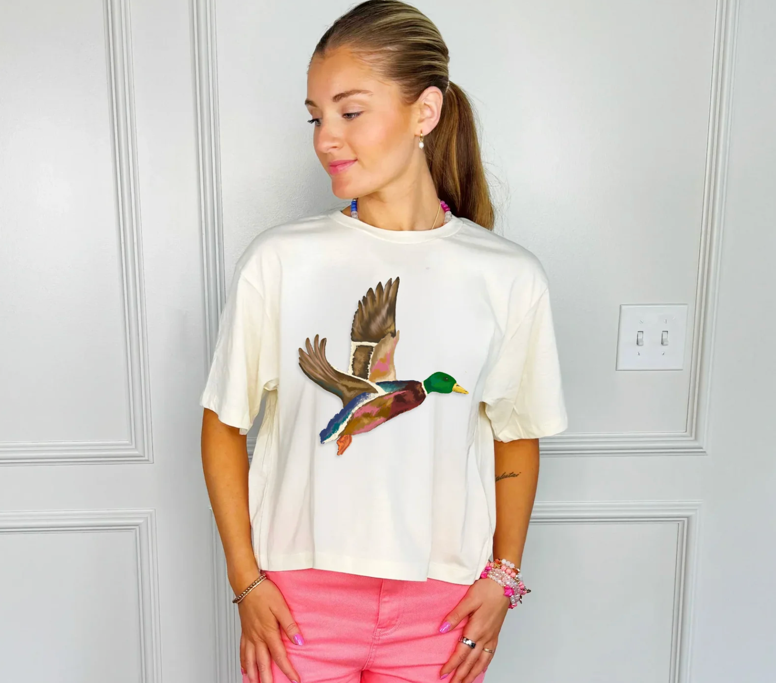 Poppy & Pine Flying Mallard Crop Tee
