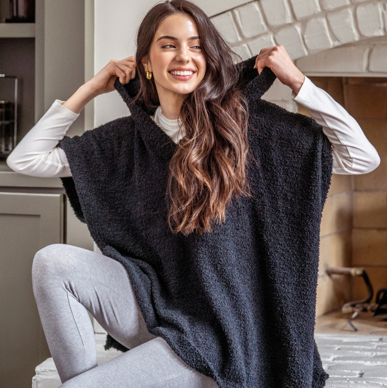 Hello Mello Always Cozy Hooded Poncho
