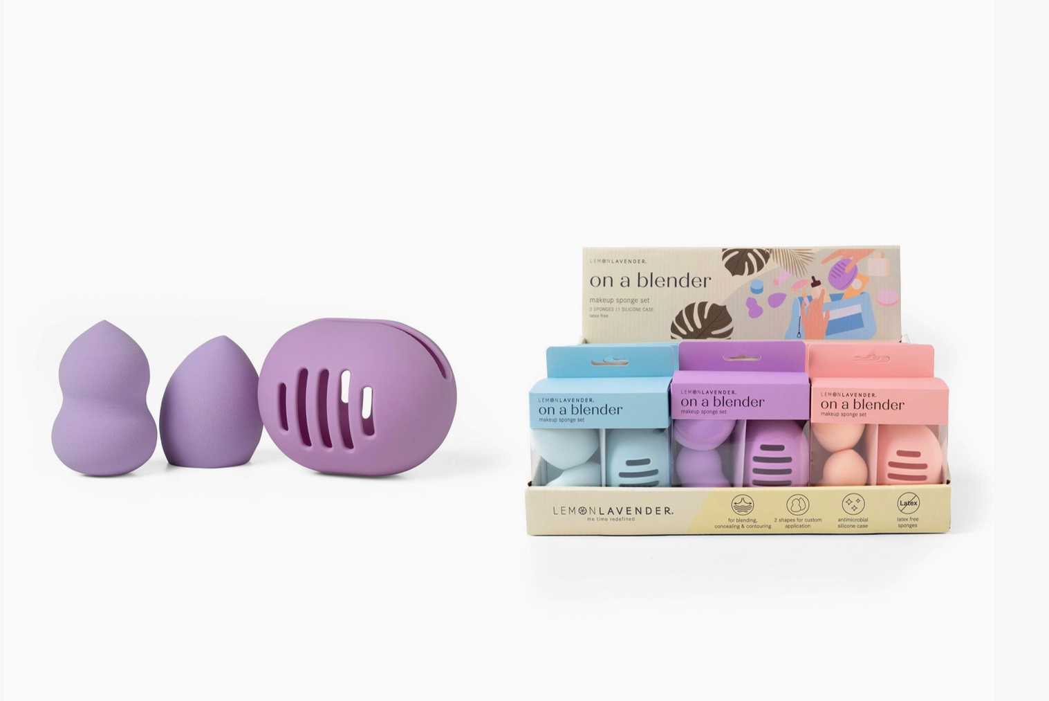 Lemon Lavender On A Blender Make Up Sponge and Case