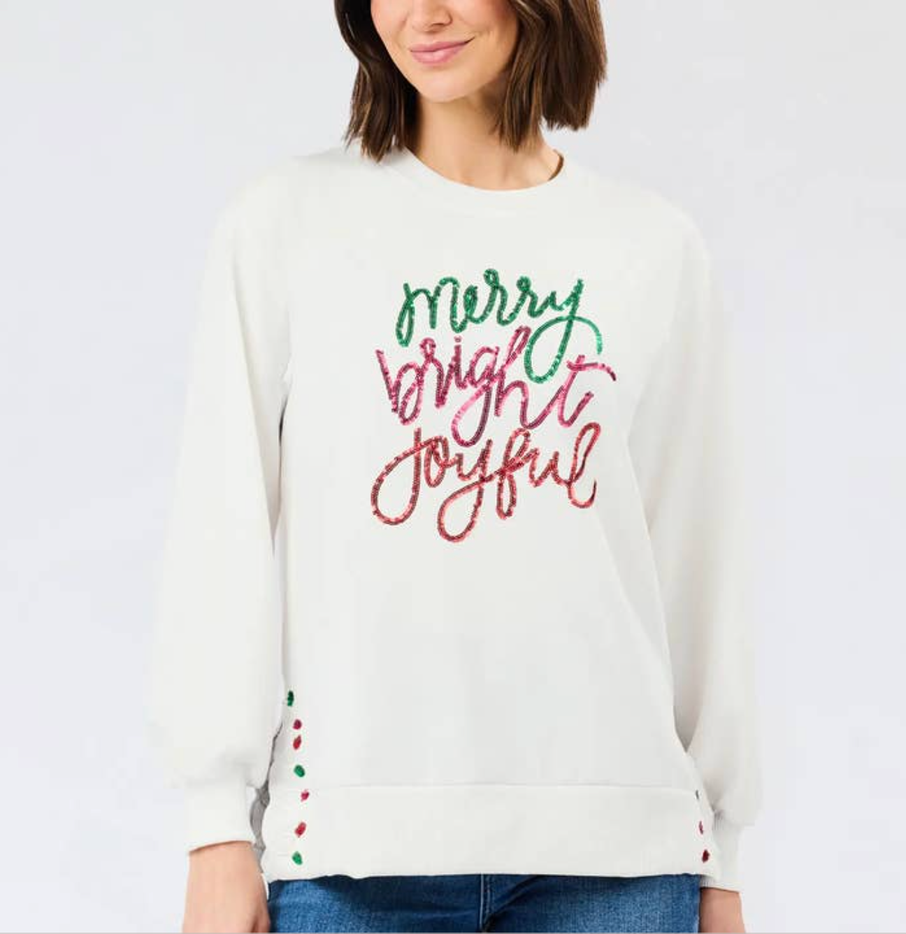 Mary Square Sarah Merry Bright Joyful Sweatshirt