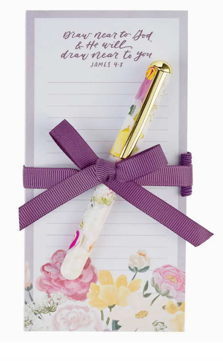 Magnetic Notepad With Pen Draw Near To God & He Will Draw near to you