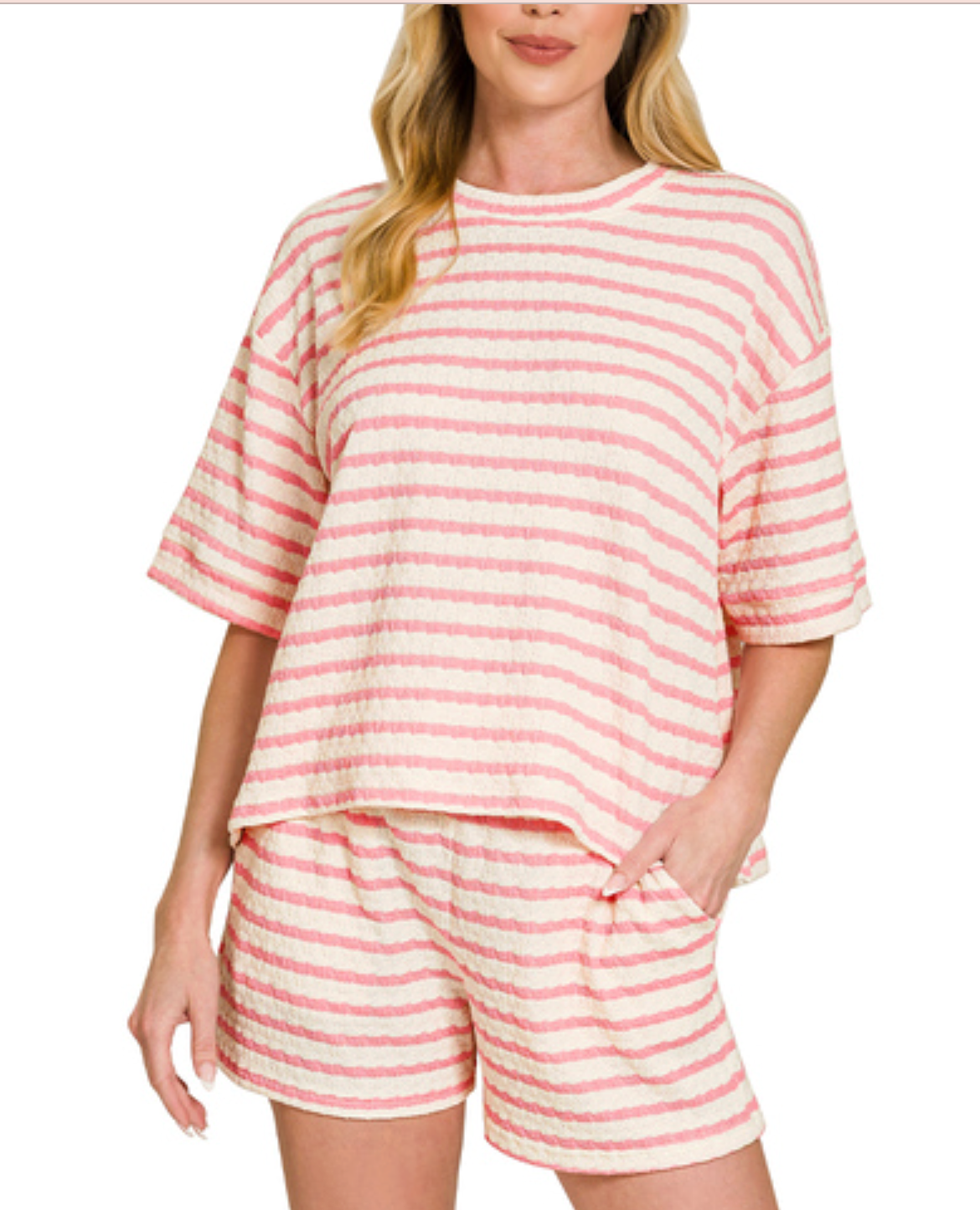 Striped Short Sleeve Tee & Short Set