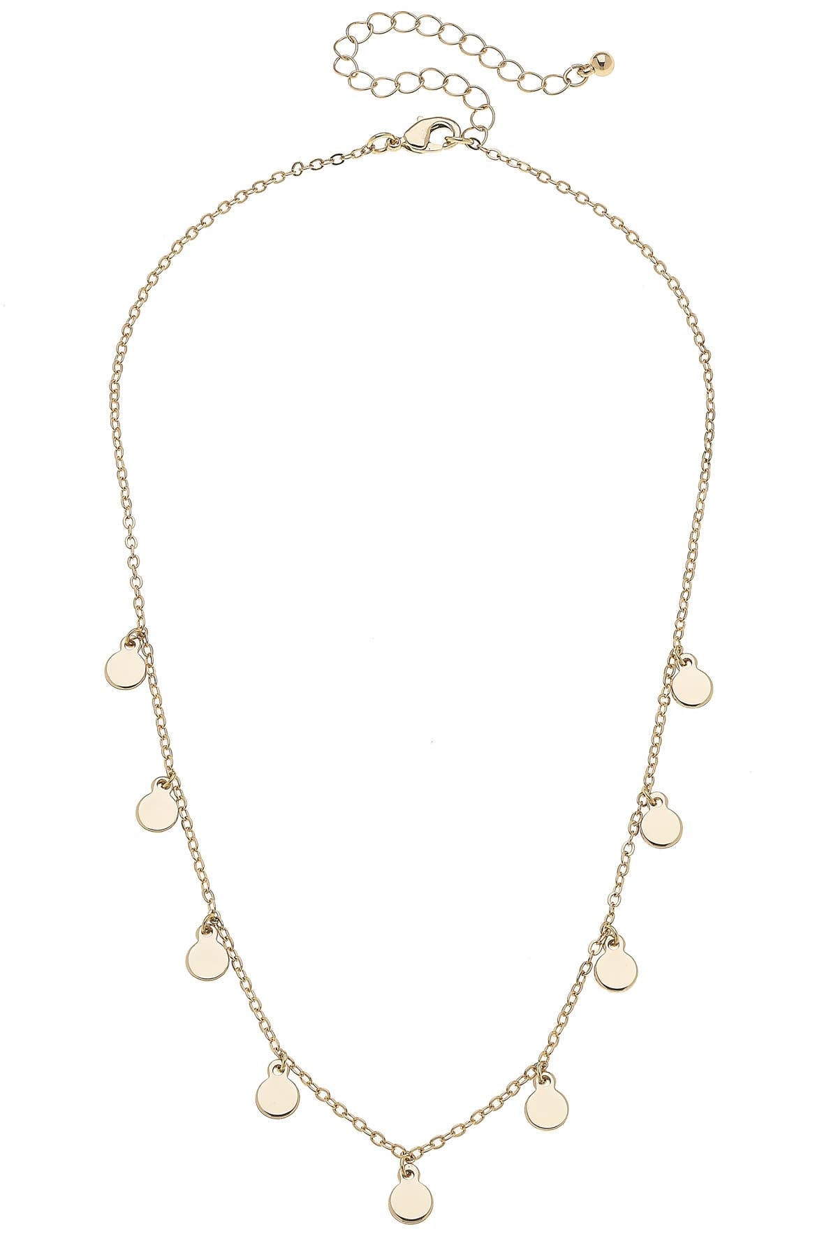 Greyson Disc Drip Necklace in Shiny Gold