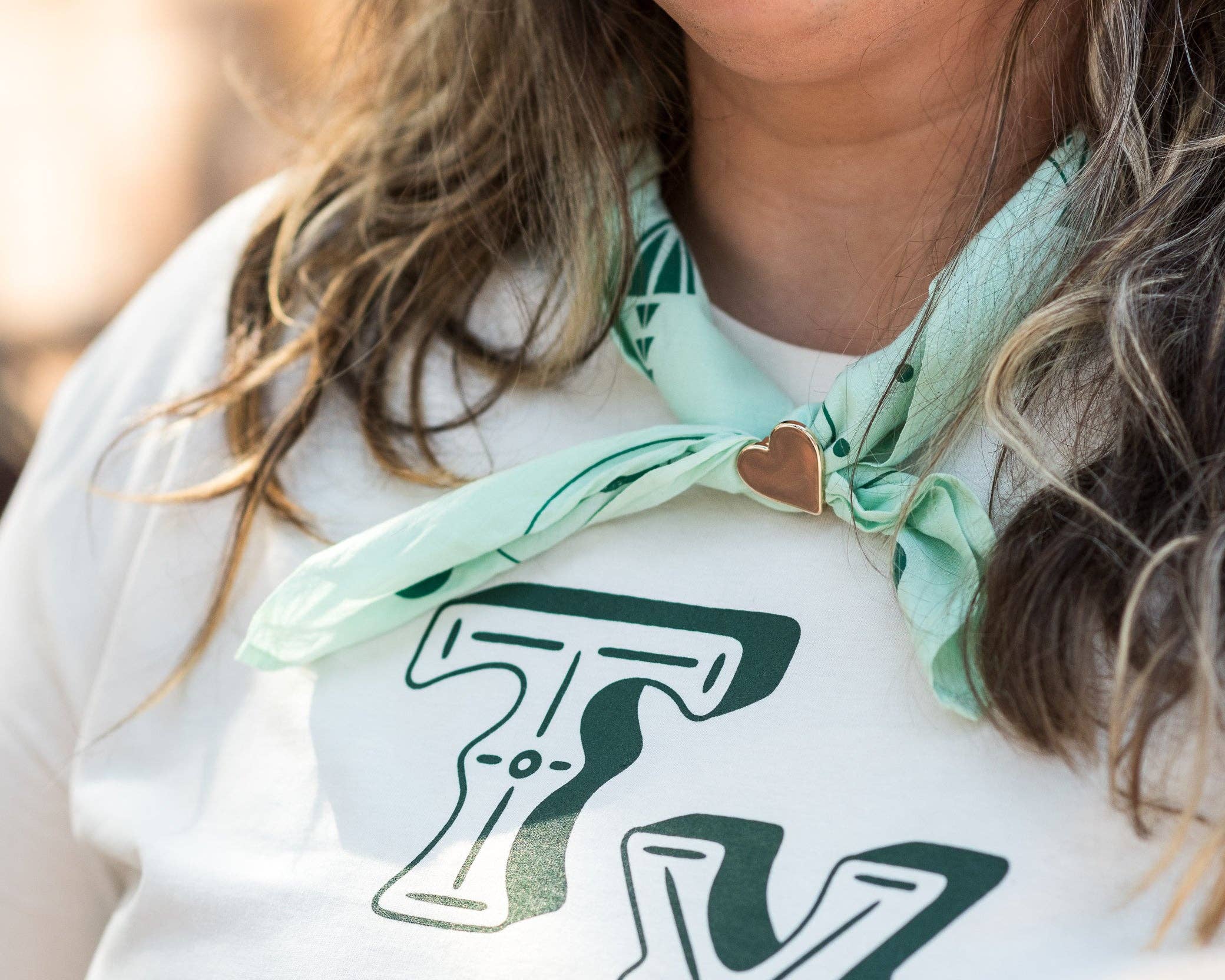 Girl Riot Society by Mosaic Makers Co - Gold Heart Bandana Slide - Wholesale