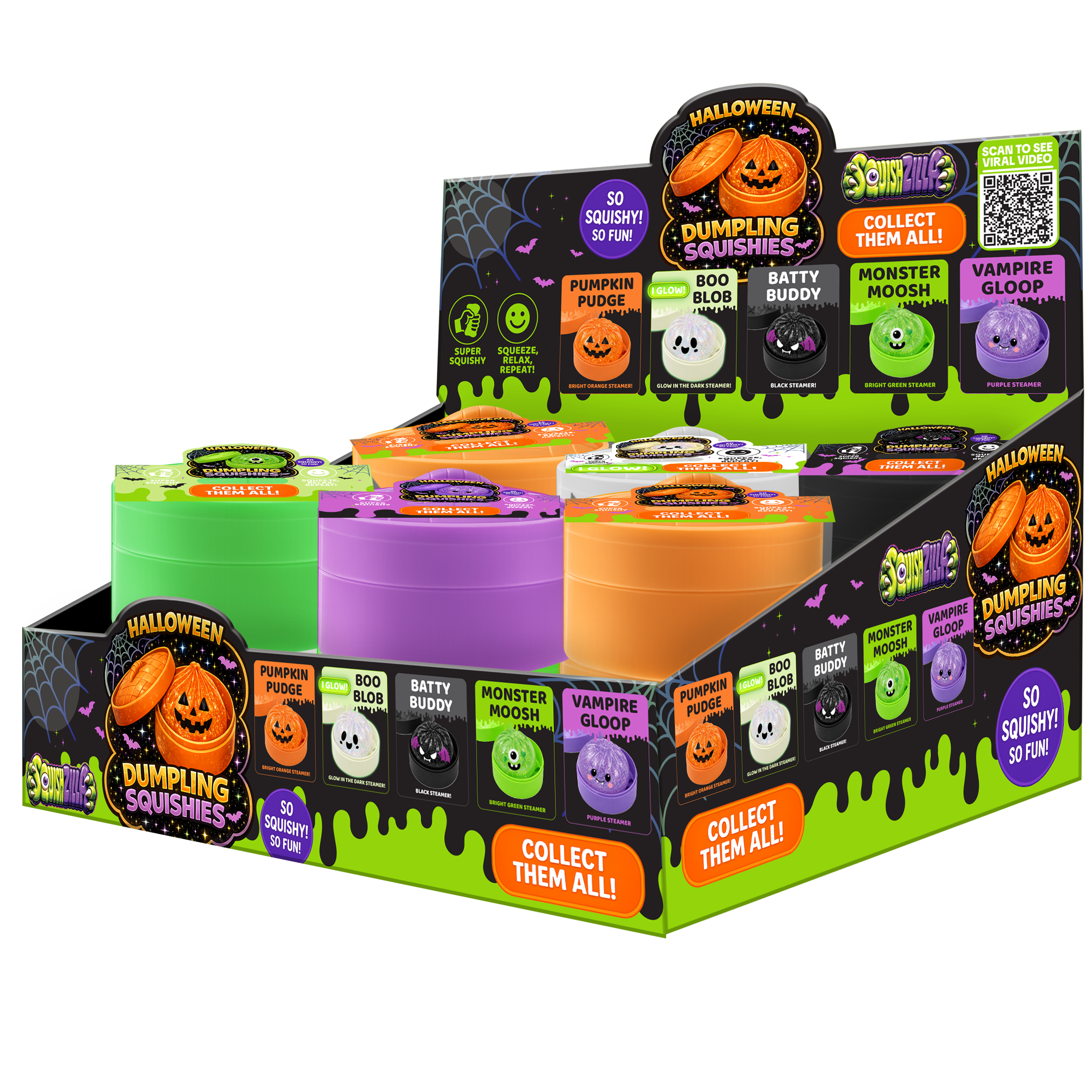 Novelty Brands - Fun Doh Halloween Mystery Dumpling Squishy - 12/Display