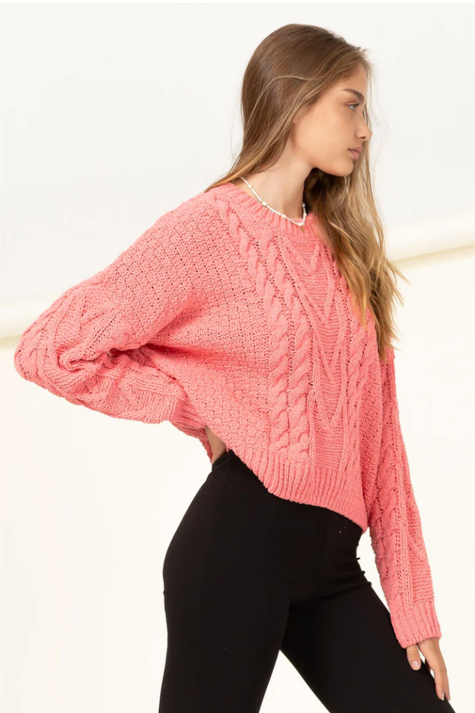 Eyes On You Cable Knit Sweater