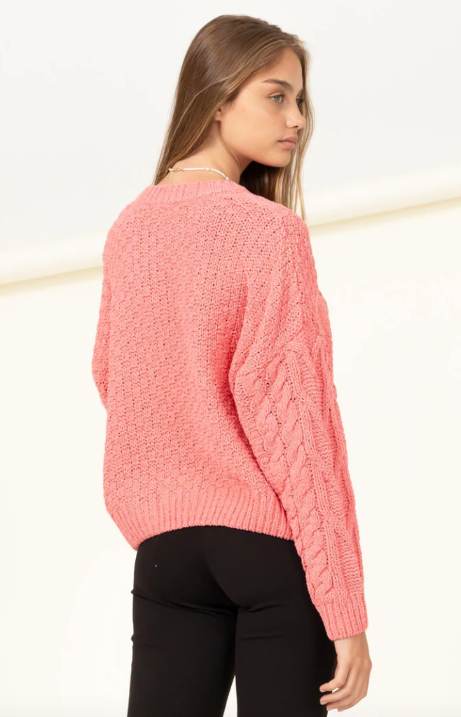 Eyes On You Cable Knit Sweater