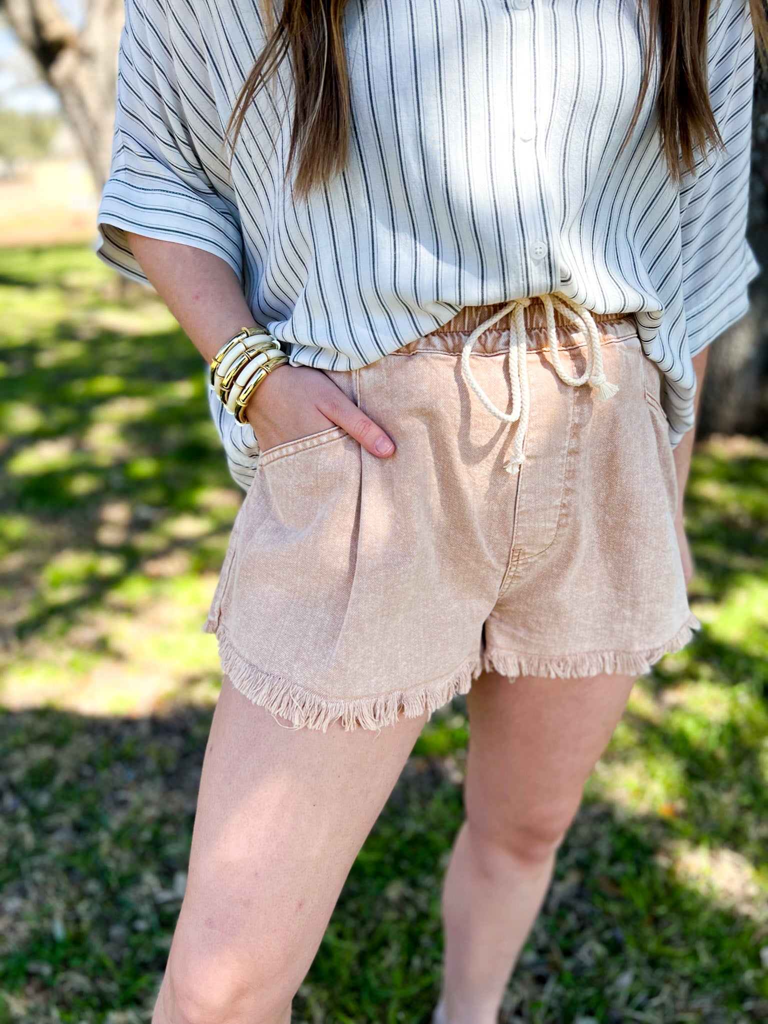 Destroyed Frayed Denim Shorts
