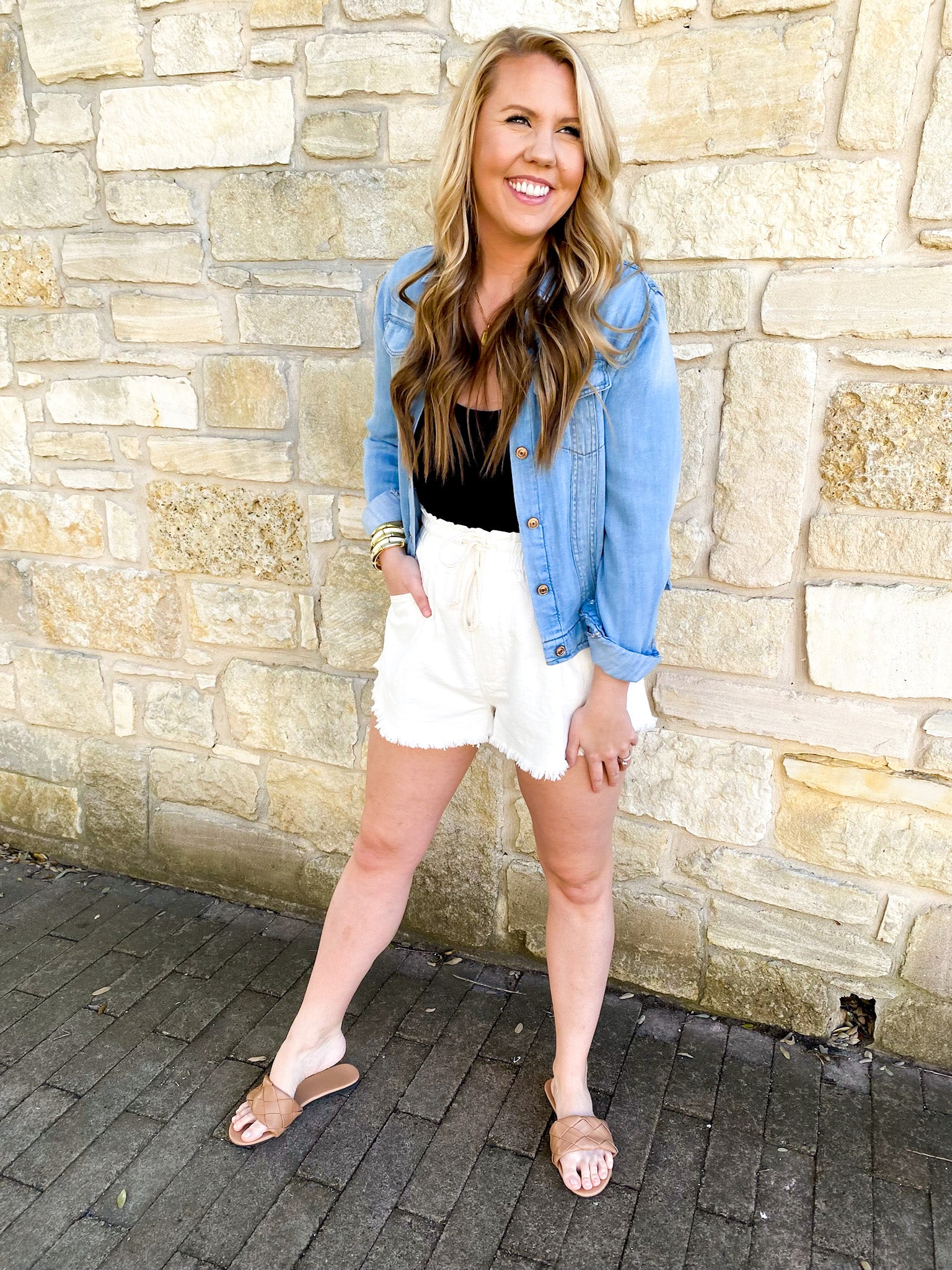 Destroyed Frayed Denim Shorts